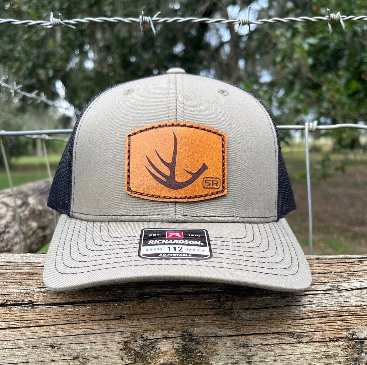 Hunting, Fishing, Leather Patch Hat, Richardson 112, Snapback, 