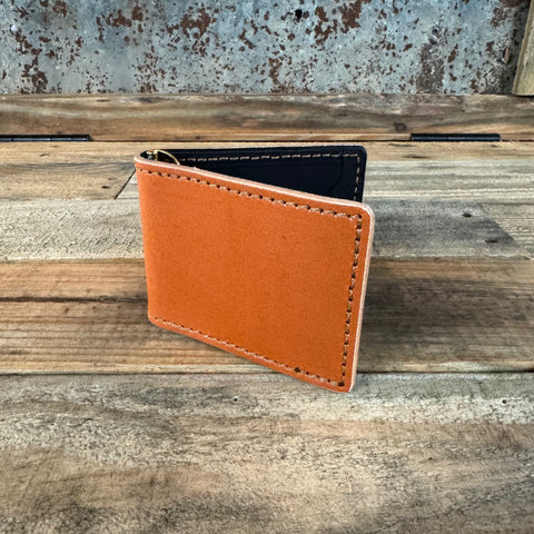 Leather Money Clip Wallet / with RFID Security