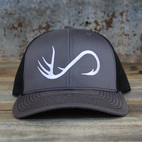 Charcoal/Black Antler/Hook (White Logo)